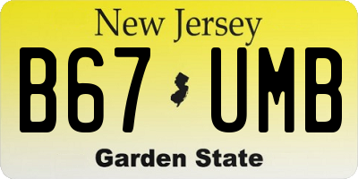 NJ license plate B67UMB