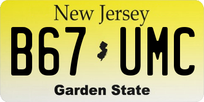 NJ license plate B67UMC