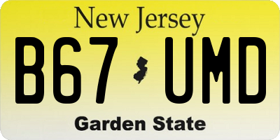 NJ license plate B67UMD