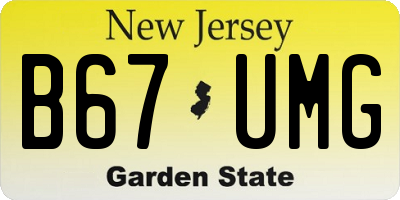 NJ license plate B67UMG