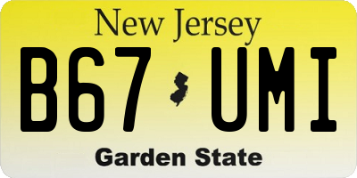 NJ license plate B67UMI