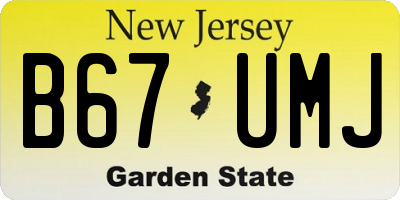 NJ license plate B67UMJ
