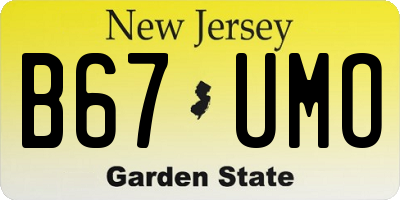 NJ license plate B67UMO