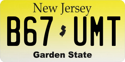 NJ license plate B67UMT
