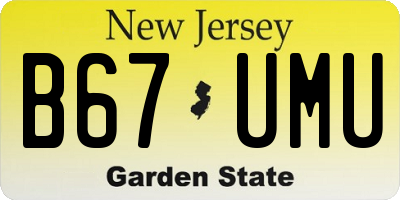 NJ license plate B67UMU