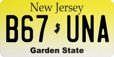 NJ license plate B67UNA