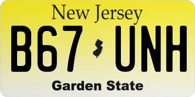 NJ license plate B67UNH
