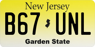 NJ license plate B67UNL
