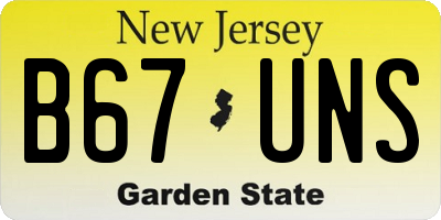 NJ license plate B67UNS
