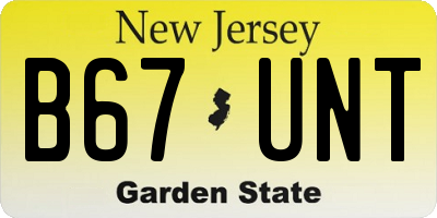 NJ license plate B67UNT