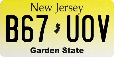 NJ license plate B67UOV
