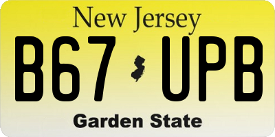 NJ license plate B67UPB