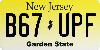 NJ license plate B67UPF
