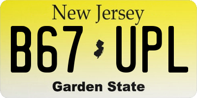 NJ license plate B67UPL
