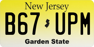 NJ license plate B67UPM