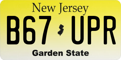 NJ license plate B67UPR