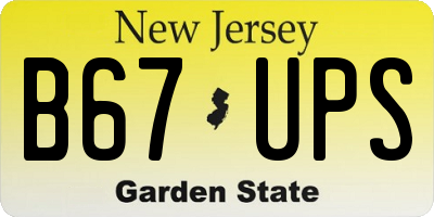 NJ license plate B67UPS
