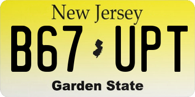 NJ license plate B67UPT
