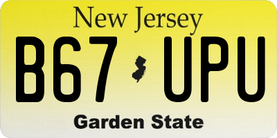 NJ license plate B67UPU