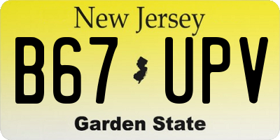 NJ license plate B67UPV