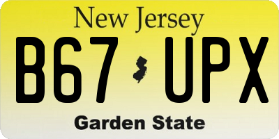 NJ license plate B67UPX