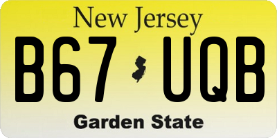 NJ license plate B67UQB