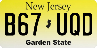 NJ license plate B67UQD