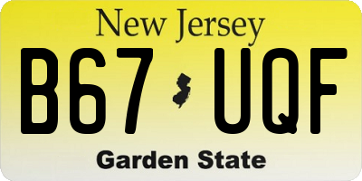 NJ license plate B67UQF