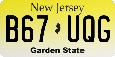 NJ license plate B67UQG