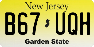 NJ license plate B67UQH