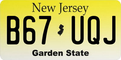 NJ license plate B67UQJ