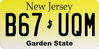 NJ license plate B67UQM