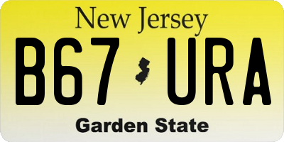 NJ license plate B67URA