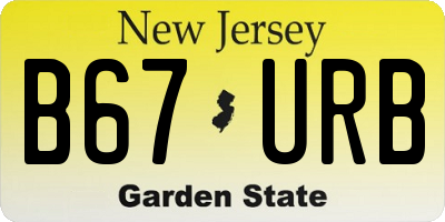 NJ license plate B67URB