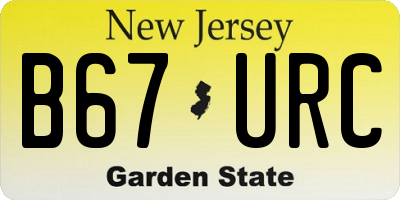 NJ license plate B67URC