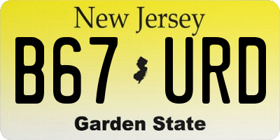 NJ license plate B67URD