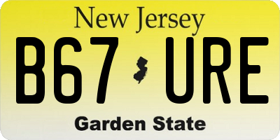 NJ license plate B67URE