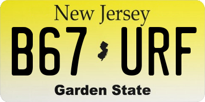 NJ license plate B67URF