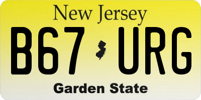 NJ license plate B67URG
