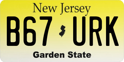 NJ license plate B67URK