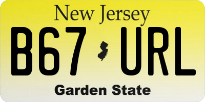 NJ license plate B67URL