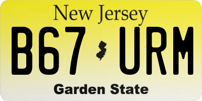 NJ license plate B67URM