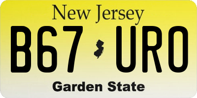 NJ license plate B67URO