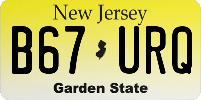 NJ license plate B67URQ