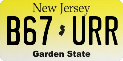 NJ license plate B67URR