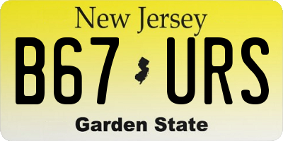 NJ license plate B67URS