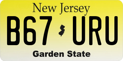 NJ license plate B67URU