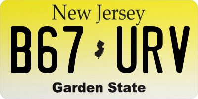 NJ license plate B67URV