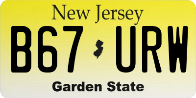 NJ license plate B67URW