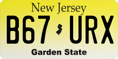 NJ license plate B67URX